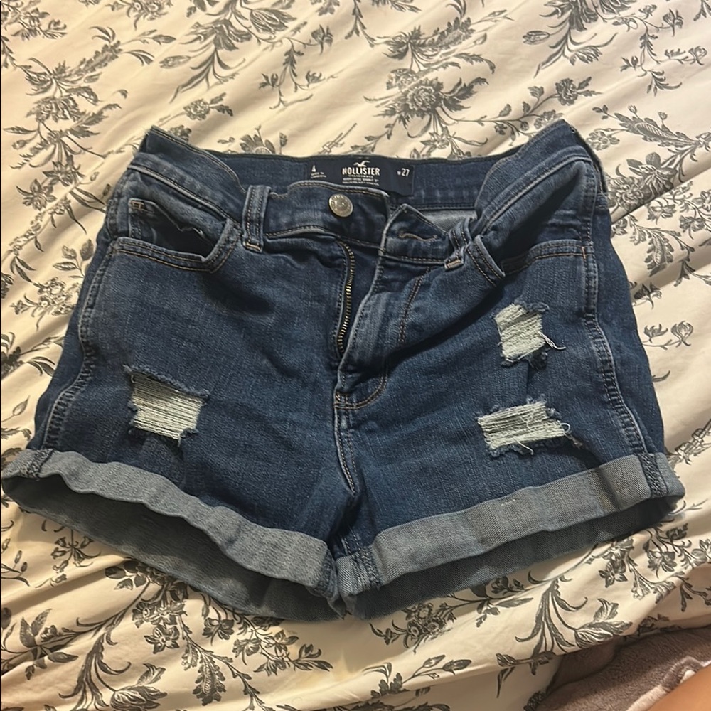 Hollister Blue Distressed Jean Shorts